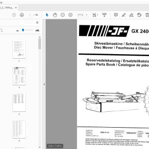 JF Stoll GX 2400S Disc Mover Parts Manual 1999 - PDF