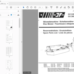 JF Stoll GX 2400S GX 2800S Disc Mower Parts Manual - PDF