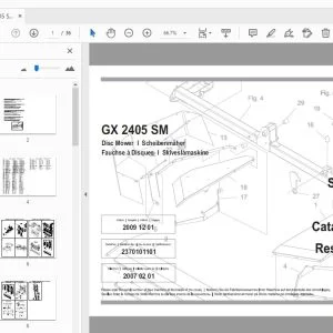 JF Stoll GX 2405 SM Disc Mower Parts Manual 2007 - PDF