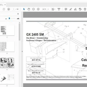 JF Stoll GX 2405 SM Disc Mower Parts Manual - PDF