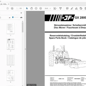 JF Stoll GX 2800 SB Disc Mover Parts Manual 1998 - PDF