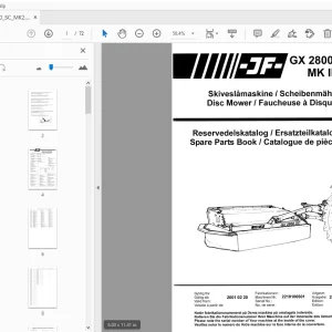 JF Stoll GX 2800 SC MK 2 Disc Mower Parts Manual - PDF
