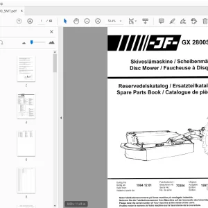 JF Stoll GX 2800 SMT Disc Mower Parts Manual - PDF