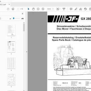 JF Stoll GX 2800F Disc Mover Parts Manual - PDF