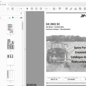 JF Stoll GX 2802 SC Disc Mower Parts Manual - PDF