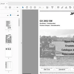 JF Stoll GX 2802 SM Disc Mower Parts Manual - PDF