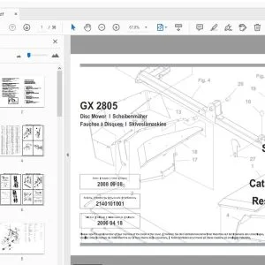 JF Stoll GX 2805 Disc Mower Parts Manual - PDF