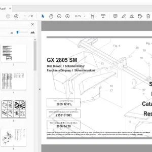 JF Stoll GX 2805 SM Disc Mower Parts Manual - PDF