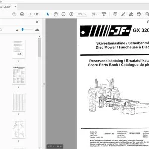 JF Stoll GX 3200 SB Disc Mower Parts Manual - PDF