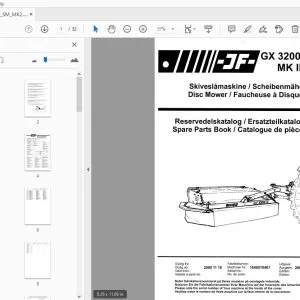 JF Stoll GX 3200 SM MK 2 Disc Mower Parts Manual - PDF