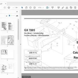 JF Stoll GX 7005 Disc Mower Parts Manual - PDF