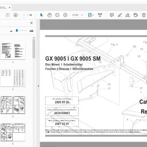 JF Stoll GX 9005 GX 9005 SM Disc Mower Parts Manual - PDF