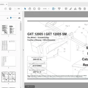 JF Stoll GXT 12005 GXT 12005 SM Disc Mower Parts Manual - PDF