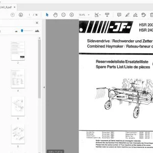 JF Stoll HSR 200 R HSR 240 R Combined Haymaker Parts Manual - PDF