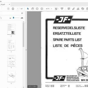 JF Stoll MAIZE CHOPPER MH 30 Parts Manual - PDF
