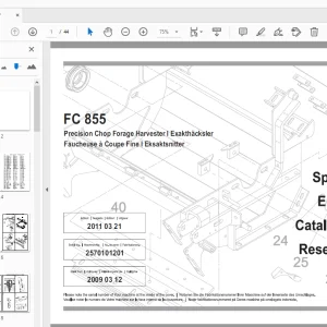 JF Stoll Precision Chop Forage Harvester FC 855 Parts Manual - PDF