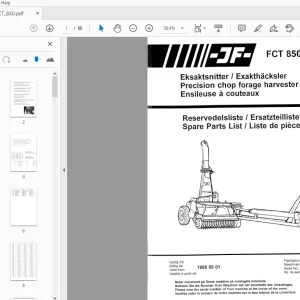 JF Stoll Precision chop forage harvester FCT 850 Parts Manual - PDF