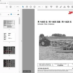 JF Stoll R 1405 S / R 1405 SB / R 1425 S Rake Parts Manual