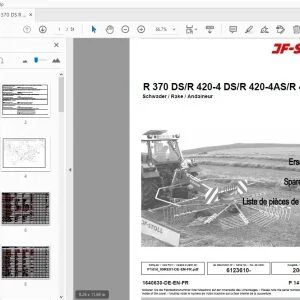 JF Stoll R 370 DS/R 420-4 DS/R 420-4AS/R 460 DS Rake Parts Manual - PDF