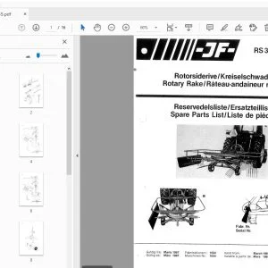JF Stoll RS 335S Rotary Rake Parts Manual - PDF