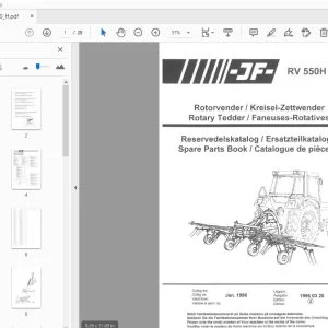 JF Stoll RV 550H Rotary Tedder Parts Manual - PDF