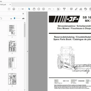 JF Stoll SB 1600 MK 2 Disc Mower Parts Manual - PDF