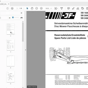 JF Stoll SB 1600 SB 2000 SB 2400 Disc Mower Parts Manual - PDF