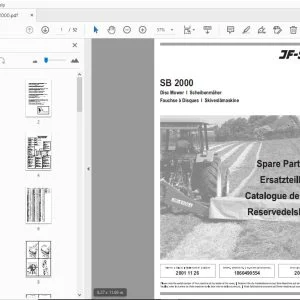 JF Stoll SB 2000 Disc Mower Parts Manual - PDF