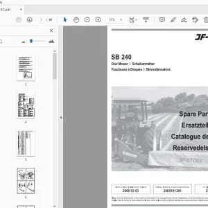 JF Stoll SB 240 Disc Mower Parts Manual - PDF