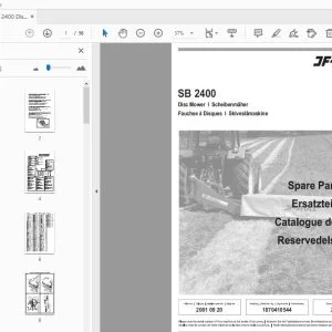 JF Stoll SB 2400 Disc Mower Parts Manual - PDF