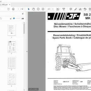 JF Stoll SB 2800 MK II Disc Mower Spare Parts Manual PDF
