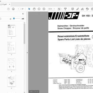 JF Stoll SH 160/210 Straw Chopper Parts Manual - PDF