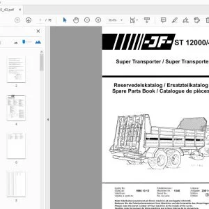 JF Stoll ST 12000/40 Super Transporter Parts Manual - PDF