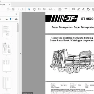 JF Stoll ST 9500 Super Transporter Parts Manual - PDF