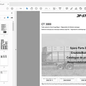 JF Stoll Trailer section for Chop Forage Wagon CT 3000 Parts Manual - PDF