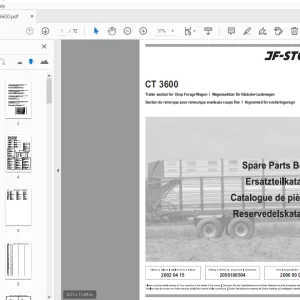 JF Stoll Trailer section for Chop Forage Wagon CT 3600 Parts Manual - PDF