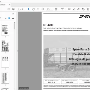 JF Stoll Trailer section for Chop Forage Wagon CT 4200 Parts Manual - PDF