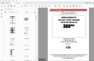 KEMPER 360 PLUS ROTARY CROP HEADER PARTS MANUAL - PDF