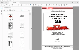 KEMPER 360 ROTARY CROP HEADER PARTS MANUAL - PDF