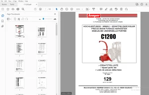 KEMPER C1200 PRECECISION FORAGE HARVESTER PARTS MANUAL - PDF
