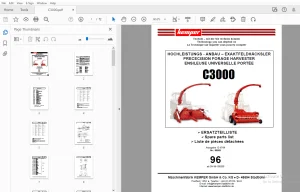 KEMPER C3000 PRECECISION FORAGE HARVESTER PARTS MANUAL - PDF