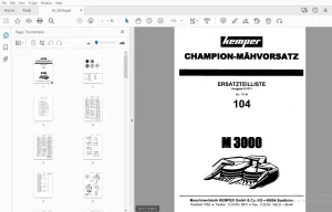 KEMPER M3000 CHAMPION-MAHVORSATZ ERSATZTEILLISTE - PDF