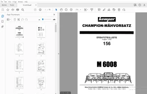 KEMPER M6008 CHAMPION-MAHVORSATZ ERSATZTEILLISTE - PDF