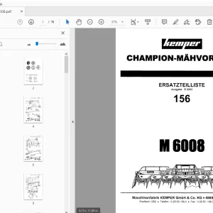 KEMPER M6008 CHAMPION-MAHVORSATZ ERSATZTEILLISTE - PDF
