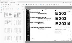 Kombinat Fortschritt Landmaschinen E 302/E 303/E 303 B Windrower Parts Manual - PDF