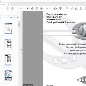Kuhn Deltis 800/1000/1200 Mounted Field sprayers Parts Manual - PDF