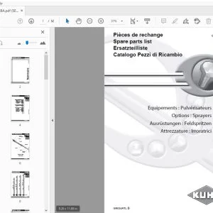 Kuhn Rampe RBA 24-27/28-30m Options Sprayers Parts Manual - PDF