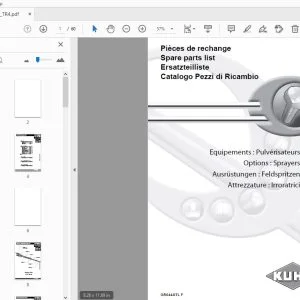 Kuhn TR4 Options Sprayers Parts Manual - PDF