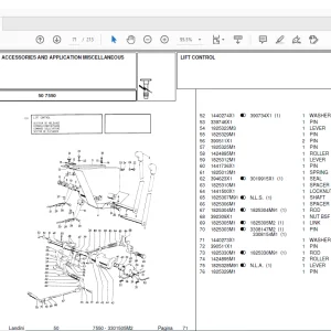 Landini Tractor 7505 Parts Catalog Manual 1427425M1 - PDF DOWNLOAD