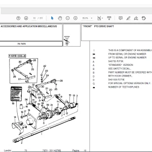 Landini 7830 Tractor Spare Parts Manual 3310500M2 PDF Download
